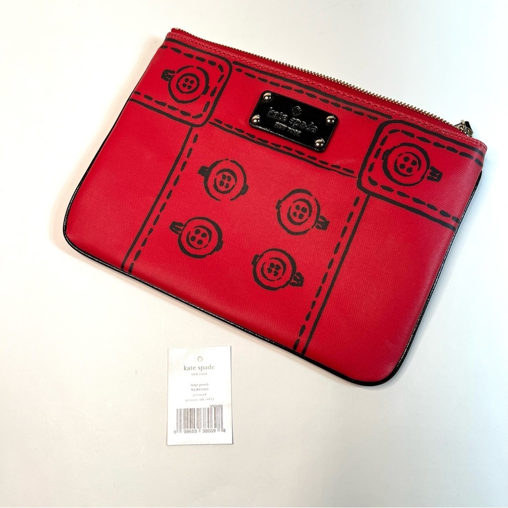 Rare Kate Spade Postmark Zipper Clutch Flat Pouch - Picture 5 of 14